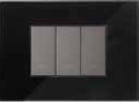 8 Module Square Glass Plate without Grid Frame Midnight Black CB92208FB02