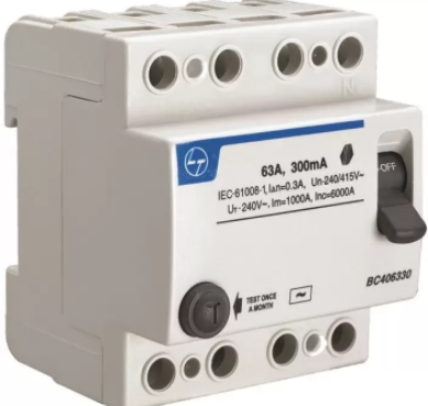 63 A 100 mA Four Pole RCCB - White BC406310