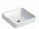 Forefront Square Vessel Basin without Faucet Hole White K-2661IN-0