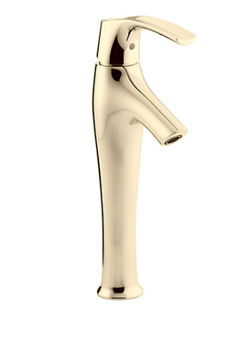 Symbol Tall Basin Faucet without Drain French Gold K-19774IN-ND-AF