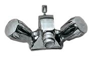 1-Hole Bidet Mixer with Popup Waste System with 375mm Long Braided Hoses Full Turn Chrome Finish - CON-CHR-613KNB
