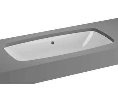 Metropole 765 x 365 mm Rectangular Undercounter Wash Basin without Tap Hole White-5669B003H1082