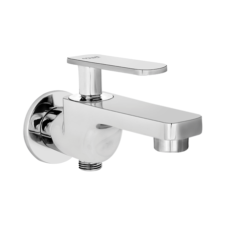 Dora Two Way Bib Cock in Single Control System with Wall Flange Chrome-FDO021
