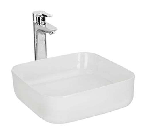 Flat 385 x 385 x 140 mm Table Top Wash Basin White - WFL0302SW