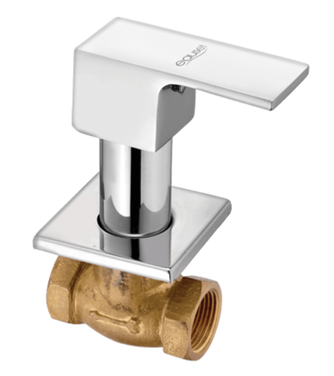 Brenta 15 mm Stop Cock Exposed Part with Wall Flange Chrome Finish - FBR071