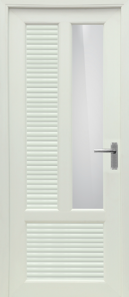 90 Cm X 210 Cm 5cm Thick Glass Luver uPVC Interior Door with Handle Lock - UW 2502 CL