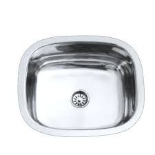 480 X 405 mm Single Bowl Stainless Steel Kitchen Rectangular Sink without Border - Glossy Finish REK1916 WB