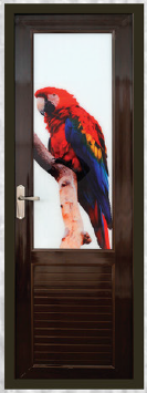 80 cm X 210 cm Full Glass Model PVC Door Veeti Wood Finish BW 09