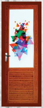 85 cm X 210 cm Full Glass Model PVC Door Dark Finish BW 16
