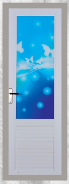 85 cm X 210 cm Full Glass Model PVC Door White Finish BW 19