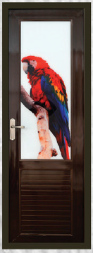 90 cm X 210 cm Full Glass Model PVC Door Veeti Wood Finish BW 22