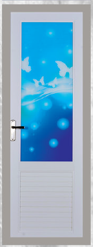 90 cm X 210 cm Full Glass Model PVC Door White Finish BW 30