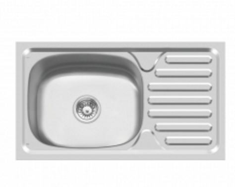 810 mm x 455 mm Dakota Single Bowl Sink with Drain Board Matt Finish B4512102