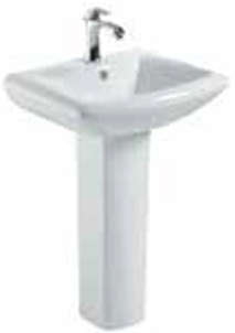 Gama 575 x 455 x 860mm Wash Basin with Full Pedestal White - 2403