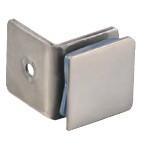 90 Degree Wall to Glass Connector – Polished Steel – GC1-90S-P