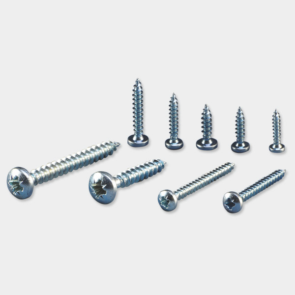 4 x 35 (8 x 35) mm Pozi Recess Pan Head Chipboard Screw Harden Zinc Plated - Zinc Plated White - PCBS 4035 (Set of 500 pcs)