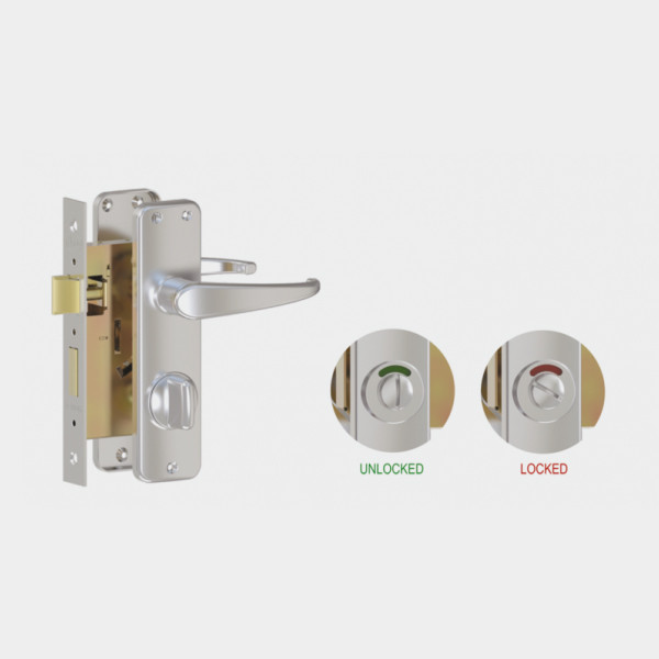 Mortise Door Lock Set – Eco Universal (Two Side keys , SS Plate ) - Stainless Steel - Nickel Plated – MDLS-EU (Set)