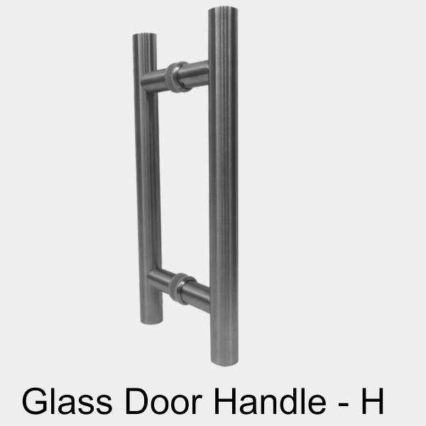 25 mm x 300 mm dia Glass Door Handles - H SS 304 – Brushed Steel - H-GDH 2530 (Set of 2)