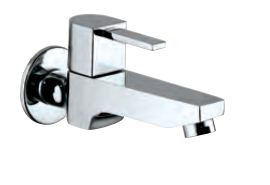 Bib Cock with Wall Flange Quarter Turn Chrome Finish - DRC-CHR-37037