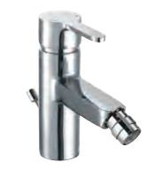 Single Lever 1-Hole Bidet Mixer with Popup Waste System with 375 mm Long Braided Hoses Chrome Finish - FUS-CHR-29213B