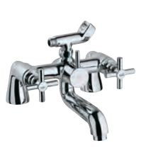 Bath Tub Mixer with Telephone Shower Arrangement and Crutch Quarter Turn Chrome Finish - SOL-CHR-6271