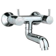Wall Mixer Non-Telephonic Shower Arrangement with Connecting Legs and Wall Flanges Quarter Turn Chrome Finish - FLR-5219N