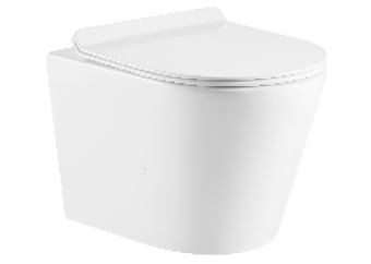 Vectra 515 X 355 X 365 mm Wall Hung Water Closet with UF Soft Close Slim Seat Cover White - VEC-RL-230253BI