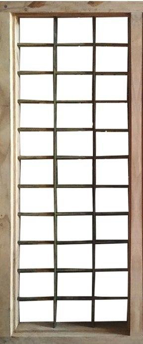 1 Panel (50 cm X 180 cm) French Wooden Window Frame with Normal Flat and Round Section - Teak Make ONWW_LT0007