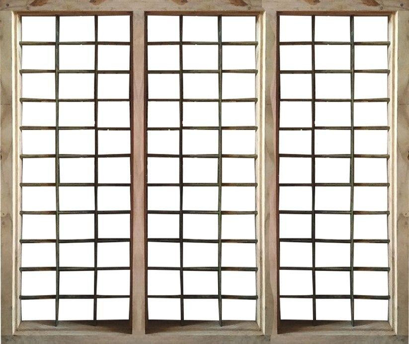 3 Panel (150 cm X 100 cm) Kitchen Wooden Window Frame with Normal Flat and Round Section - Anjili Make ONWW_LA0014
