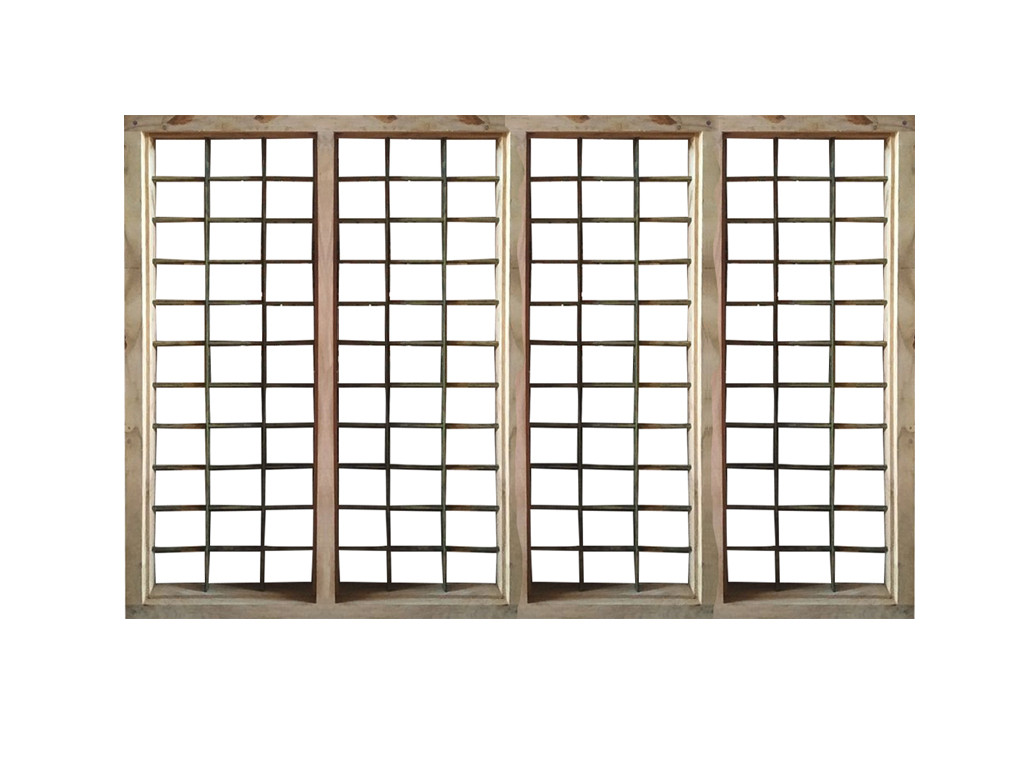 4 Panel (200 cm X 100 cm) Kitchen Wooden Window Frame with Normal Flat and Round Section - Anjili Make ONWW_LA0015