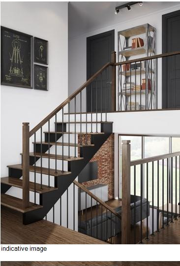 2" X 2" Square Stainless Steel Top Rail with 2" X 2" Square Stainless Steel Balustrade and 3/4" dia Stainless Steel Mid Rail