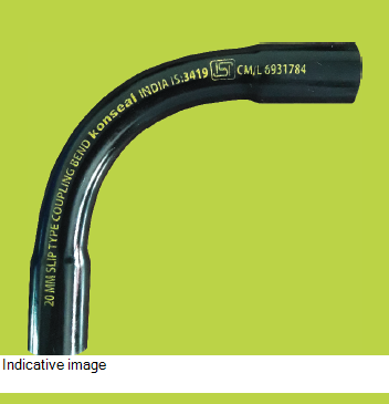 25 mm Medium PVC Conduit Short Bend White - 25NMWS