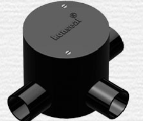 20 mm PVC Conduit Three Way Junction Box - Deep - Black -  20N3BD