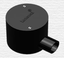 20 mm ISI PVC Conduit One Way Junction Box - Deep - Black -  20I1BD