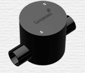 20 mm ISI PVC Conduit Two Way Junction Box - Deep - Black -  20I2BD
