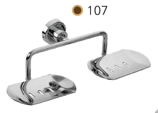 Double Soap Dish - Chrome Finish 107