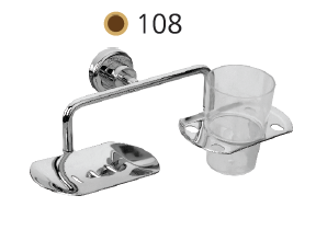 Soap Dish with Tooth Brush Holder - Chrome Finish 108
