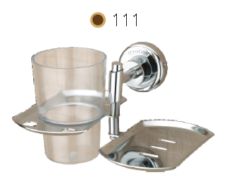 Soap Dish with Tooth Brush Holder - Chrome Finish 111