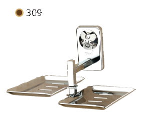 Double Soap Dish - Chrome Finish 309