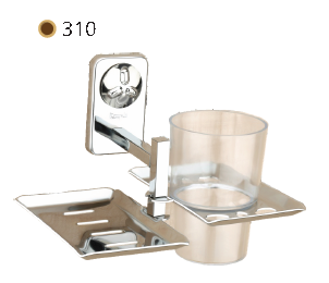 Soap Dish with Tooth Brush Holder - Chrome Finish 310