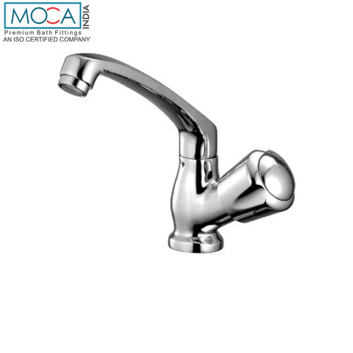 Swan Neck Basin Tap with Right Operating Knob Chrome Finish - ST 413