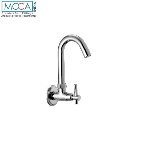 Sink Cock with Swinging Spout Wall Mounted with Flange Chrome Finish - MC 312