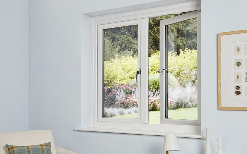 60 cm X 150 cm UPVC Casement Window with 4 mm Thick Glass White - CWWH1