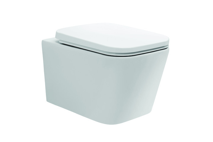 Aura Rimless 510 x 350 x 355mm Wall Hung Water Closet with Soft Close Seat Cover White - C8848