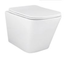 Inslim Rimless 488 x 343 x 360mm Wall Hung Water Closet with Seat Cover White - C8936