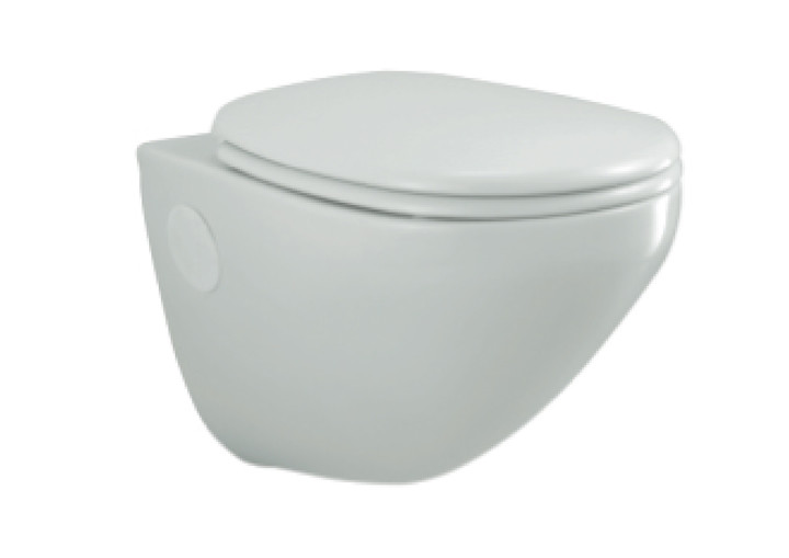 Cardiff 520 x 360 x 375mm Wall Hung Water Closet with Soft Close Seat Cover White - (Full Set - C0264, E8112)