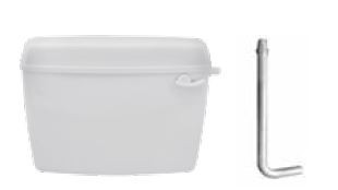 Slimline Standard Single Flush Polymer Cistern with Long Bend Pipe White (Full Set - E8333, E8334)