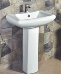 Roland 570 x 445 x 845mm Wash Basin with Full Pedestal White - 1007