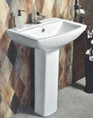 Cosmo 585 x 445 x 855mm Wash Basin with Full Pedestal White - 1008