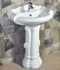 Sterling 650 x 500 x 940mm Wash Basin with Full Pedestal White - 1017